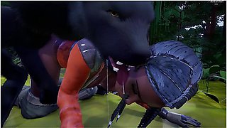 Car Toon In Michigan Dogman Breeds Ebony Milf On Hike Monster Big Cock 3d