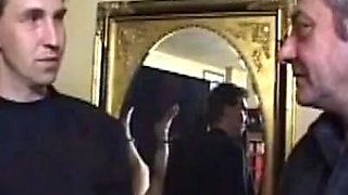 Humiliates pussy piercing with leg shackles