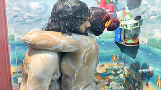 Bath Romance with Hand Job and Lip Lock