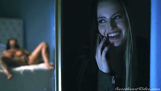 Girls Kissing Girls Midnight Erotic Scene 3 - Blonde Peeping Wifey Scarlett Sage and Tattooed Jessie Lee at SweetHeartVideo