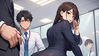 Waifu Secretary POV - Close-up Nylon Teasing & Sneaky Cunnilingus Play Warm up