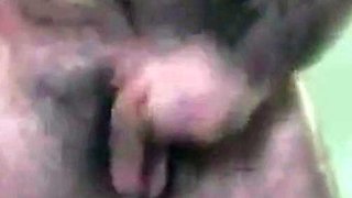 Hairy Daddy Strokes His Cock