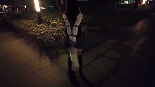 Hs19-a Girl in a School Uniform Was Bound Wander the Streets