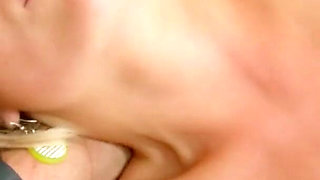 Blonde college teen is fucked with a big cock by neighbors