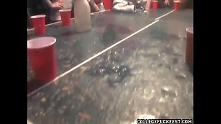 Teenage brunette gives blowjob in public