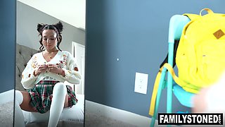 Sasha Tatcha makes stepdad watch her jerking off