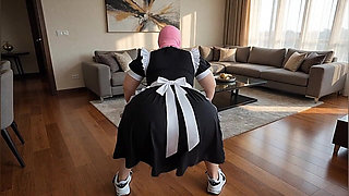 Big-bootied Maid Earning Her Salary