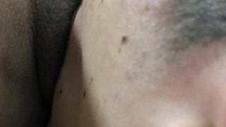 Redhead petite Latina riding my face with her sweet trimmed pussy