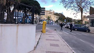 Amateur blonde paid money for anal sex in public