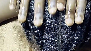 Hair Fetish for Ebony Teen Receiving Cum