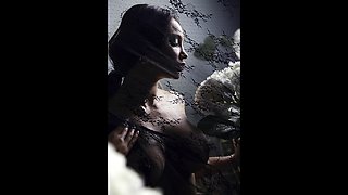 Monika Fox Naked With Flowers Behind A Veil