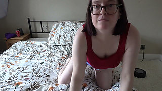 Denim Shorts and Red Top Playing