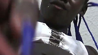 Ebony Teen Princess Strapon Sucking Instruction for White Humiliation Slaves