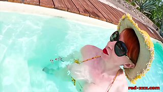 Red's blow and go outside in the pool