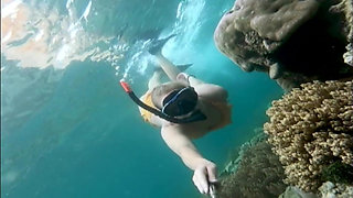 Snorkel Slut: Tight Bikini, Dive Mask & Underwater Fin Tease