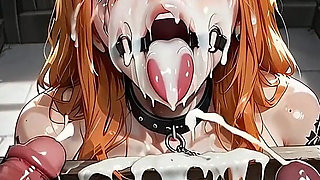 Bondage Facial Bukkake - Woman Covered in Thick Cum