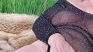 Granny Is Getting off While Masturbating Outside and Screaming!