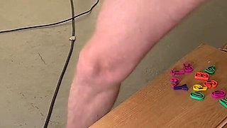 Bound Chastity Sub Fridge Magnet Squat Punishment