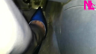 Sensual Driving in Pattent Blue Buffalo Super Sexy Pumps