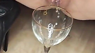 Leather, Latex and Glove Fetish, Lesbian Sex, Peeing in Glasses