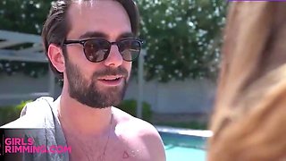 Step daddy gets a super-hot blowage from his brunette