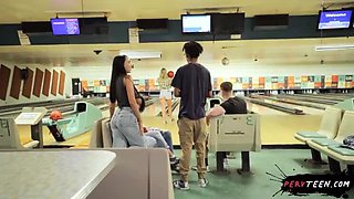 Gaby Ortega Sneaky Blowjob in Bowling Alley - Public Sex Caught on Camera