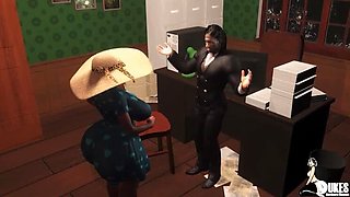 BBC Takes Big-Booty Ebony MILF in 3D Hentai After Church