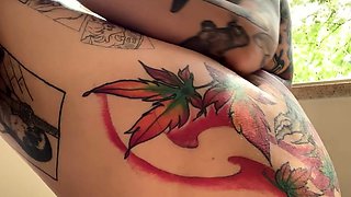 Smooth ass Latin woman anal masturbating in chatroom