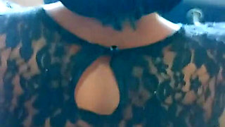 Black Slut Doggystyle and Blowjob White Man in Black Sexy Dress