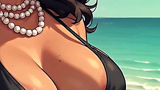Gorgeous Women at the Beach Bikini Art