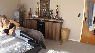 SweetSusi The Blonde MILF Jerks Off A Boot With Her Big Natural Tits - Dirty German Fetish Talk & Cum