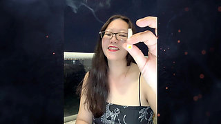 Darkside Smoking Asian Biting, Extracting Filthy Cigarette Filter + Hurtful Nipple Ember Glow