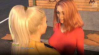 Eager brunette with big tits stars in a steamy hentai visual novel full of erotic tales