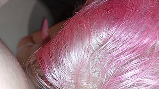 Mature Tgirl Stroking Throbbing Cock in Bubbly Tub Climax