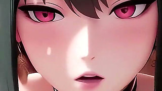 Gol Curvy Brunette Anime Yor POV Tit Fuck and Cock Ride