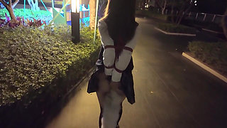 Hs19-a Girl in a School Uniform Was Bound Wander the Streets