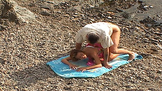 Naughty Couple Doing Anal Sex on the Beach