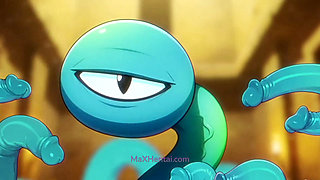 Dangerous Treasure Hunt: Ebony Babe X Crazy Blue Tenta (Hentai Anime)