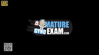 Skinny Mature Gwen Cortez Cums in Gyno Chair