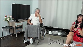 Matureclub - Mature Granny Anna Macina Fucks Physiotherapist Next To Disabled Cuck Husband