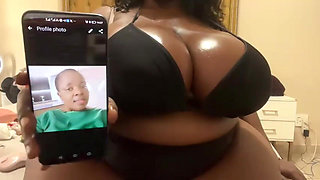 Busty Black BBW MILF Pussyplay & Tits Worship