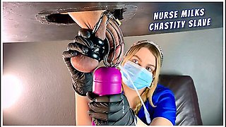 Nurse Milks Chastity Slaves Big Cum Load With Vibe Wand
