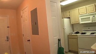 Topless Teen Jerks Off The Technician