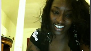 Black BBW Squirter Pleasures Herself on Webcam