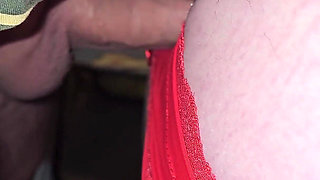 Old Pervert Cums on My Hairy Pussy Big Dick Head