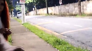 Risky masturbation at the bus stop next to the steamy girl!