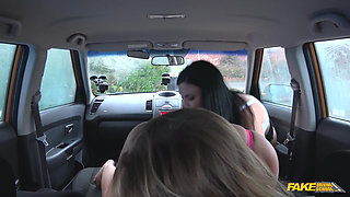 Fake Driving School - Fake Driving School Instructor Saves a Hot Friend From Failing with a Steamy Lesbo Front Seat Session