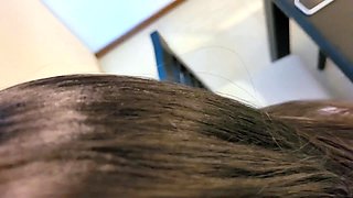 Hot Latina student in skirt lets the teacher fuck her pussy on a desk to raise her final exam score