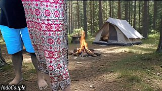 Real Husband and wife went for camping to Forest.sex in Forest with blasting sounds