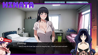 I spy on HINATA while she EXERCISES in the HOSPITAL with a gown and bathrobe, everything is transparent